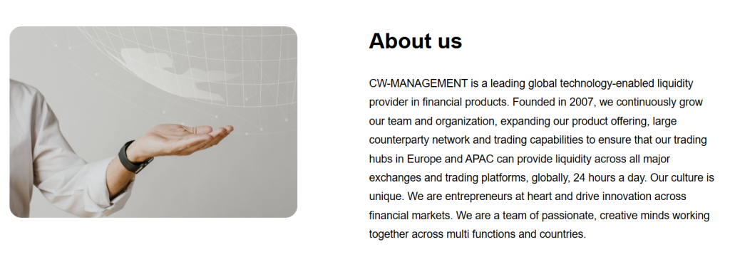 CW-Management “About Us” section describing company expertise