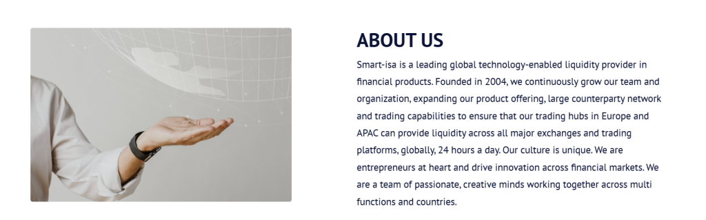 Smart-isa about us section and company presentation